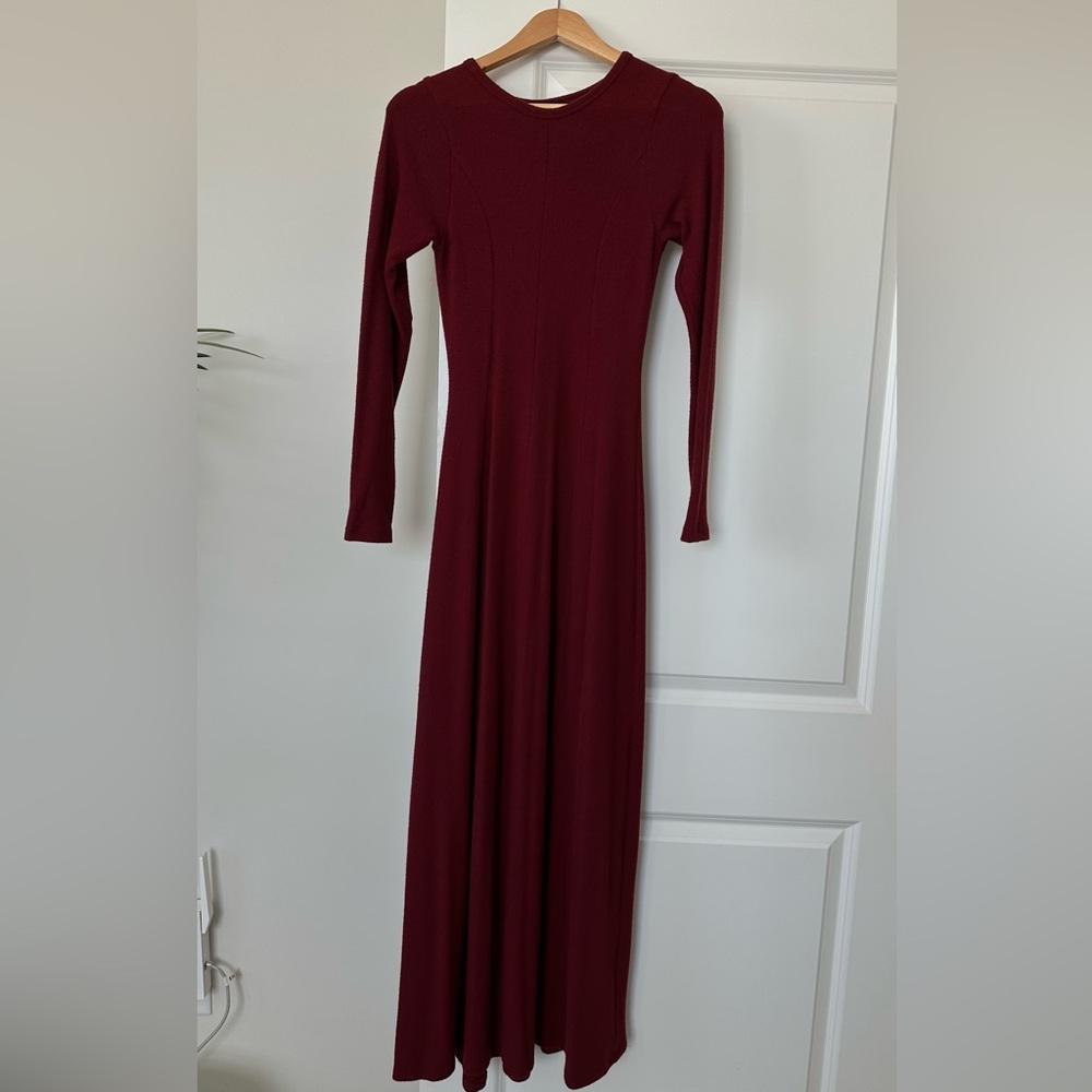 ASOS Burgundy Long Sleeve Dress